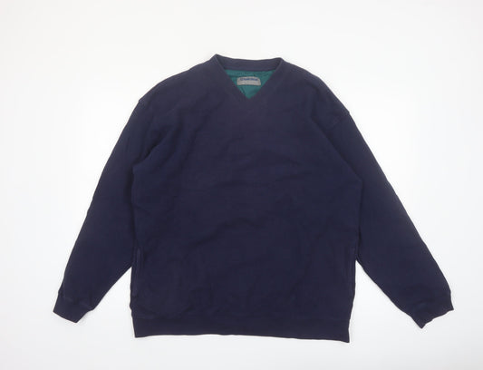 Hawkshead Sports Mens Blue L V-Neck Lined Pullover Sweatshirt