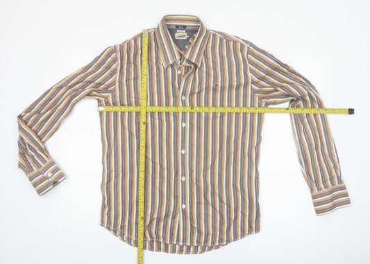 Tommy Hilfiger Men's Multicoloured Slim Fit Striped Button-Up Shirt L