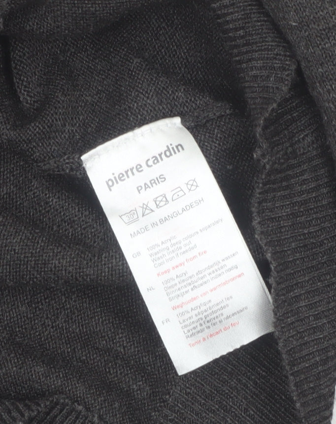 Pierre Cardin Men’s Grey 2XL V-Neck Acrylic Pullover Jumper