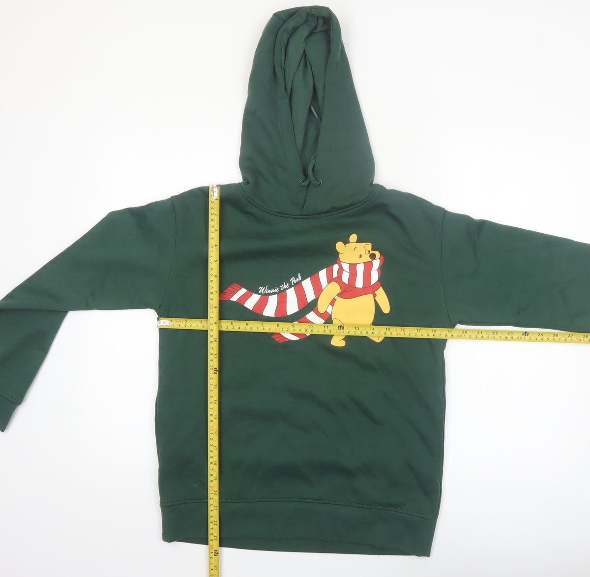 Back view of Disney Winnie the Pooh Green Hoodie XS Women's Pullover Hooded Sweatshirt
