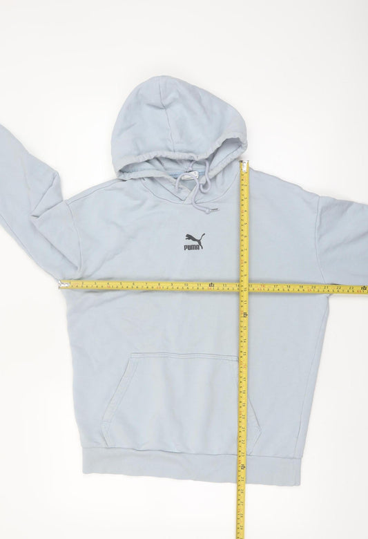 Puma Women's Light Blue Pullover Hoodie Small Cotton Blend