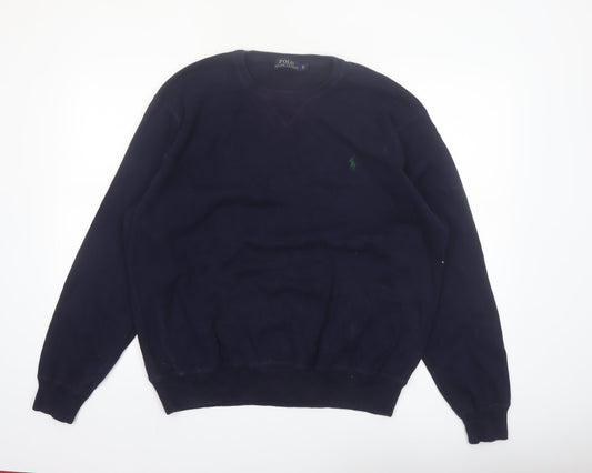 Ralph Lauren Men's Blue XL Pullover Cotton Crew Neck Jumper