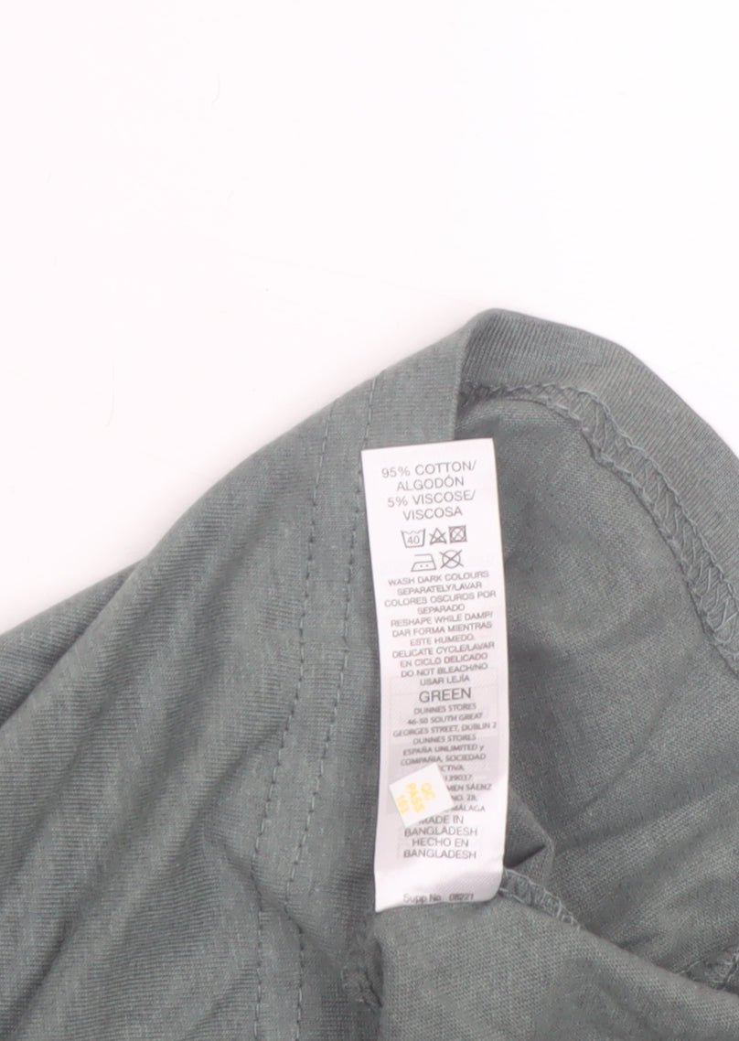 Dunnes Stores Men's Green Graphic Print Regular Fit T-Shirt Size S