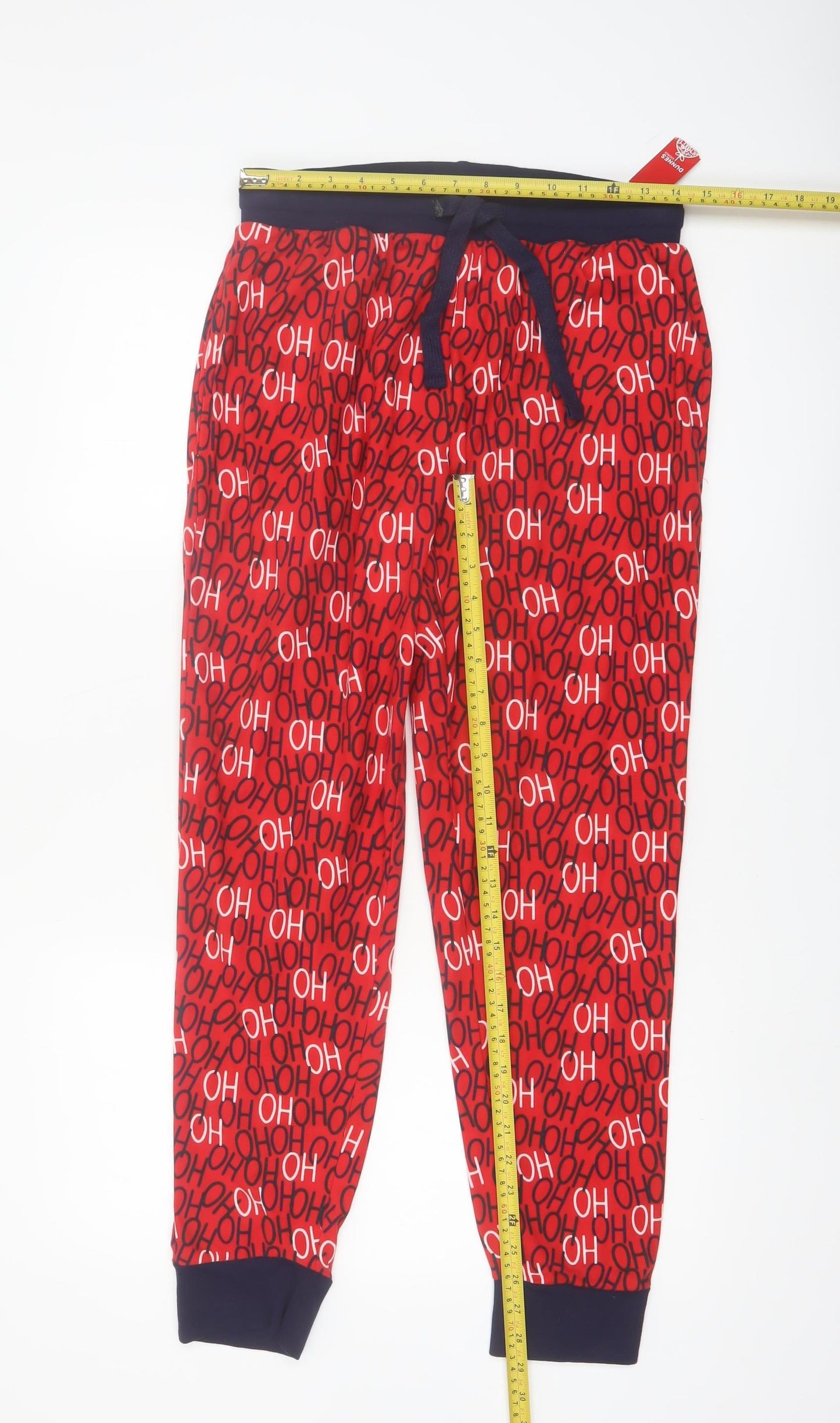 Dunnes Stores Men's Red 'Ho Ho Ho' Christmas Lounge Pants Small