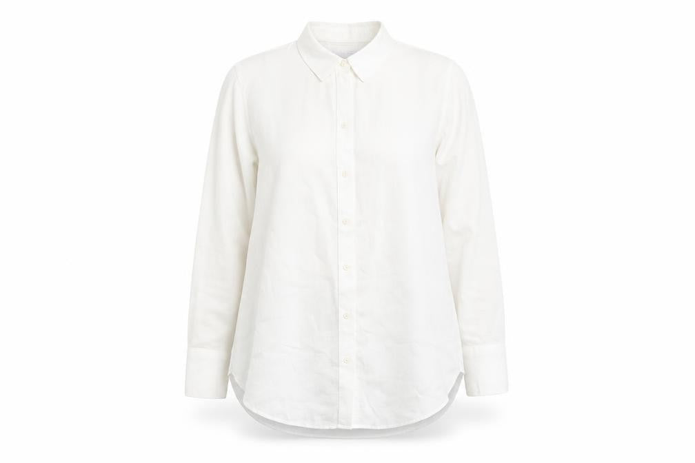 Marks & Spencer Women White Button-Up Shirt UK 16 Classic Long Sleeve
