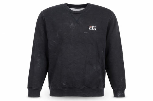 Fila Men's Black Logo Pullover Sweatshirt L Regular Fit Crew Neck