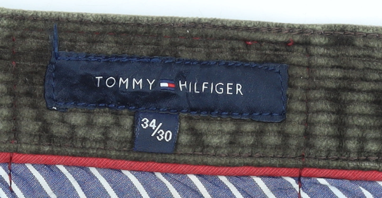 Tommy Hilfiger Men's Brown Corduroy Trousers 34/30 Regular Fit