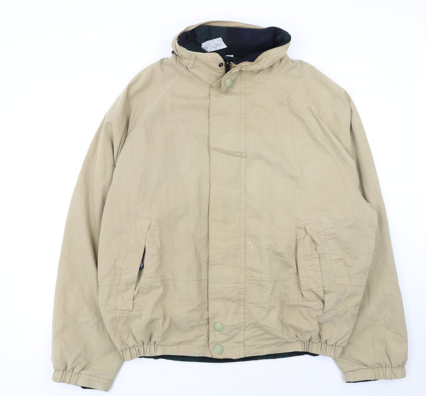 Nautica Men's Beige Windbreaker Jacket XL Hooded Lined Twill