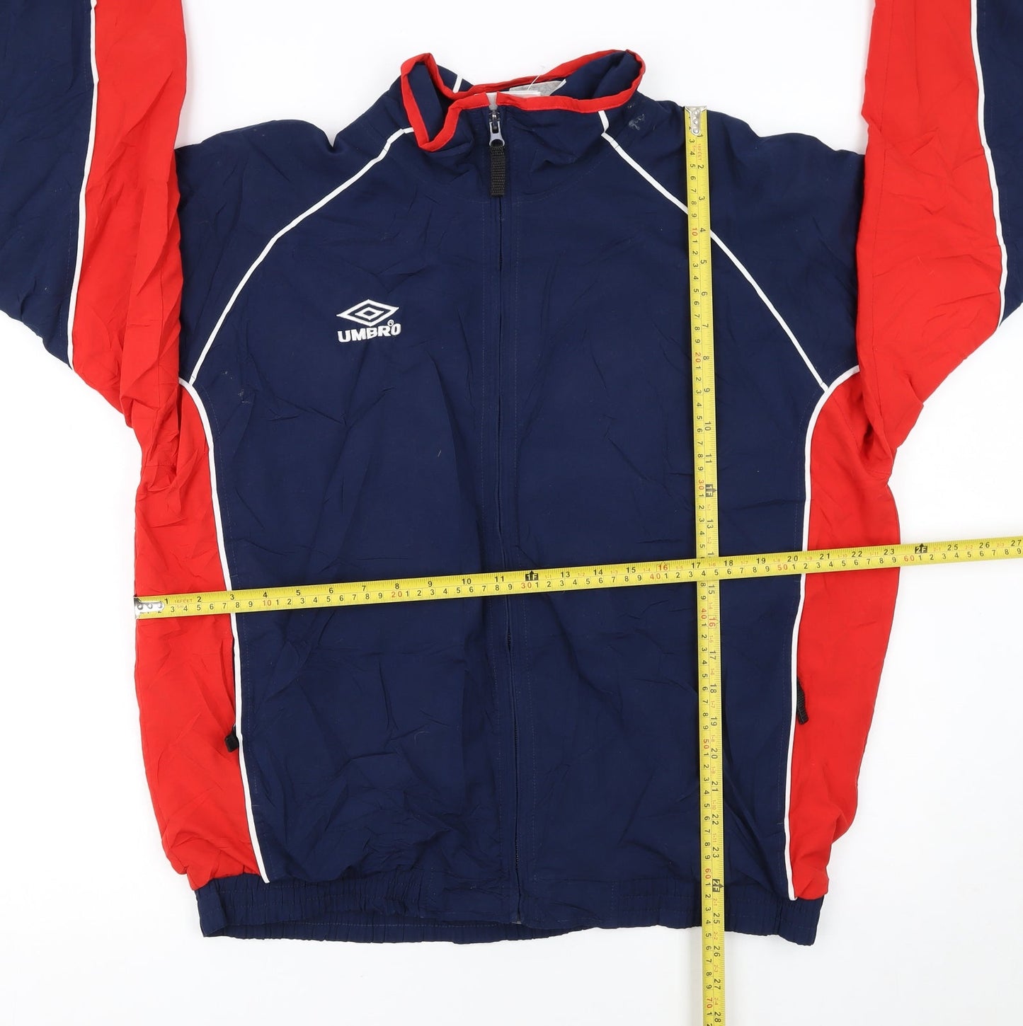 Umbro Men’s Blue Red Track Jacket Size M Polyester Full Zip