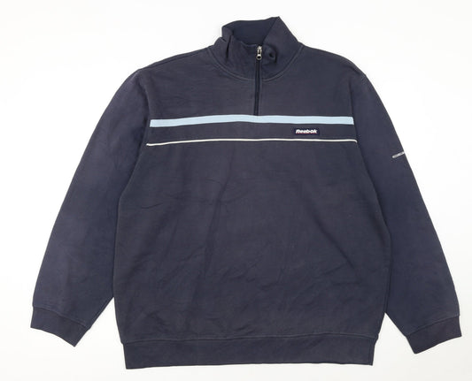 Reebok Men's Blue 1/4 Zip Pullover Sweatshirt Size M