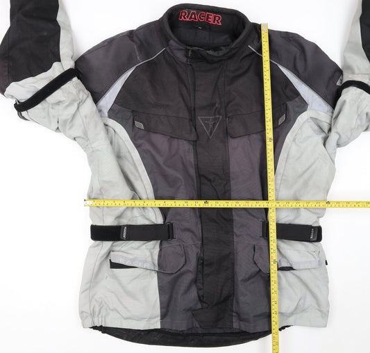 Racer Men’s Black 4XL Motorcycle Jacket Waterproof Reflective Polyester