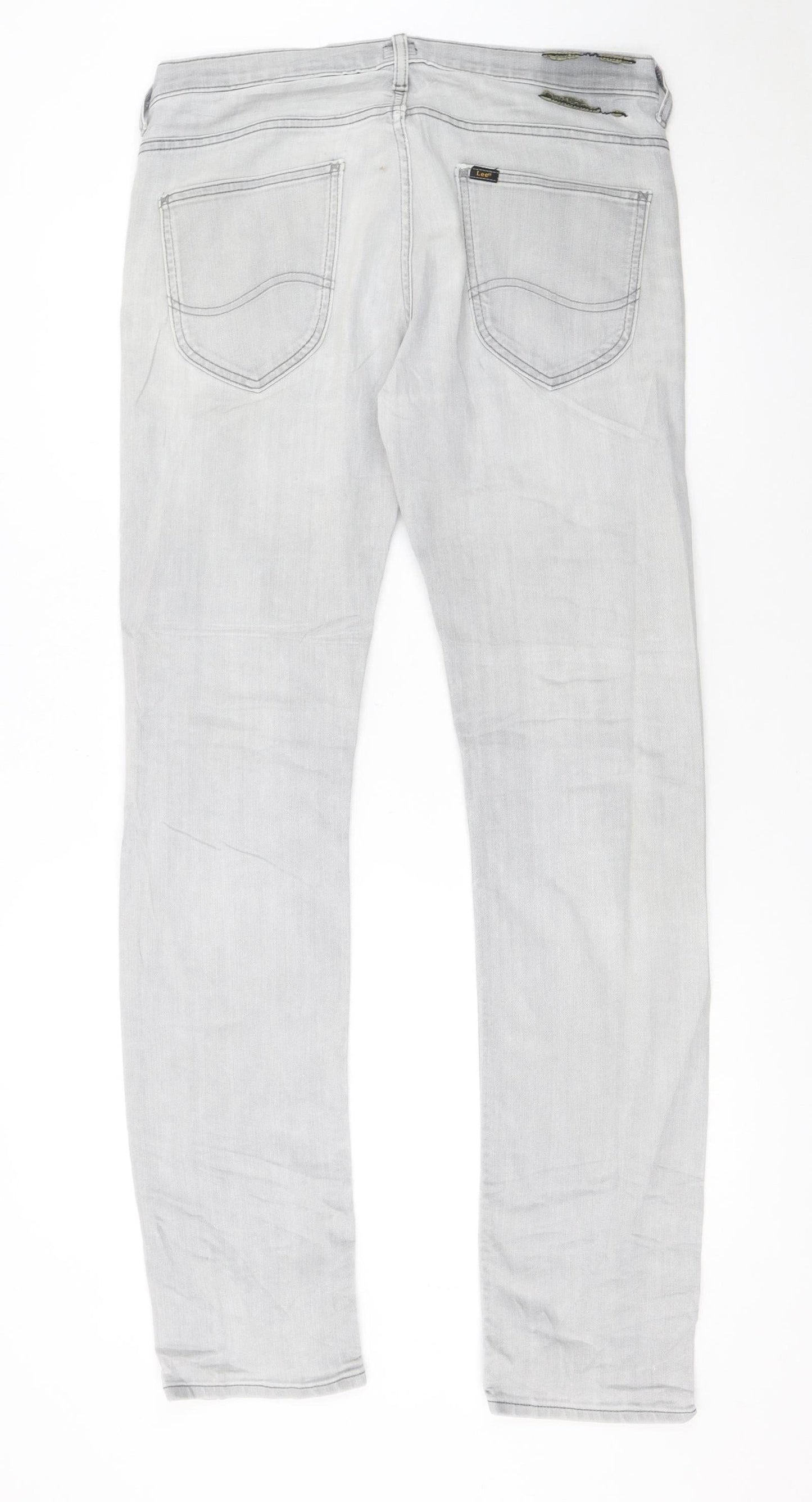 Lee Men’s Grey Powell Straight Fit Denim Jeans W32 L34