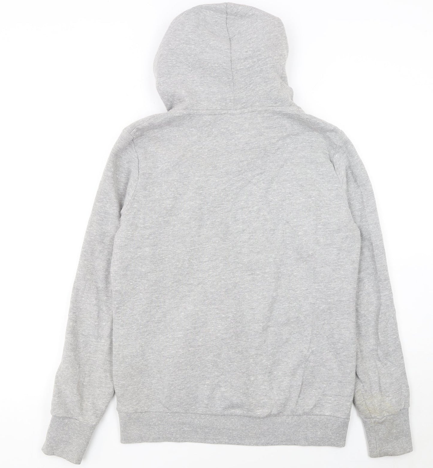 Superdry Womens Grey Hoodie UK 14 Pullover Logo Front Pocket