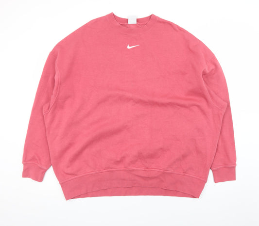 Nike Men’s Pink Crew Neck Pullover Sweatshirt Size S Regular Fit