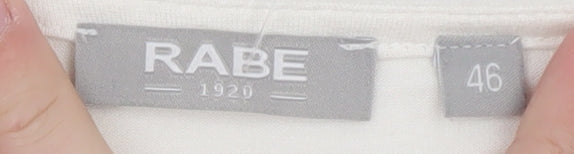 Rabe Women's Ivory 3/4 Sleeve Zip Neck Blouse Size 18