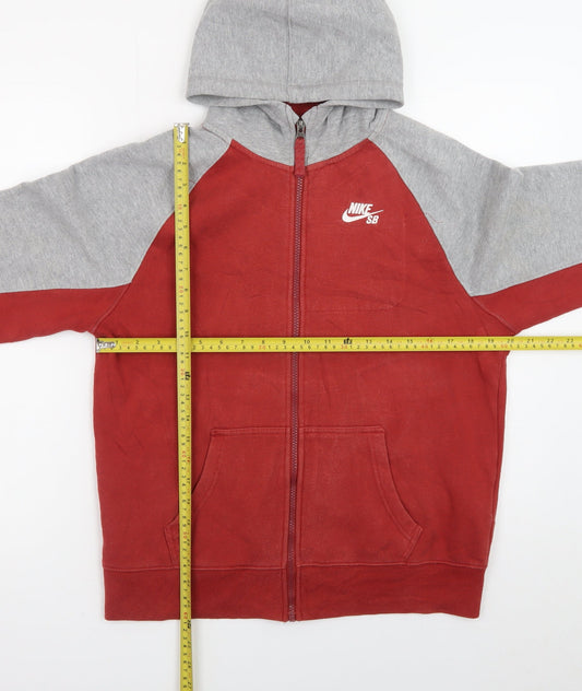 Nike SB Teens Red Grey Full Zip Hoodie XL Skateboard Style
