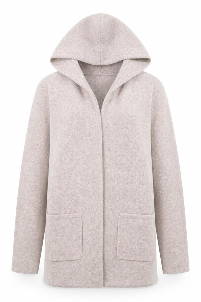 Vero Moda Women's Beige Hooded Long Sleeve Knit Cardigan S