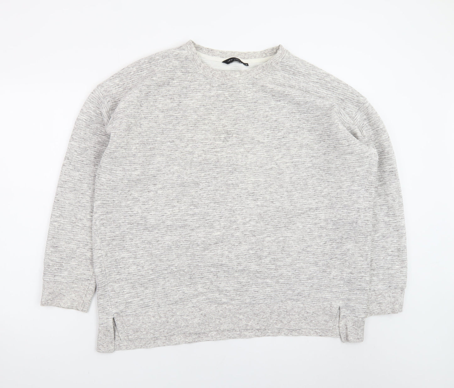 New Look Women Grey Long Sleeve Crew Neck Pullover Sweatshirt Size 18