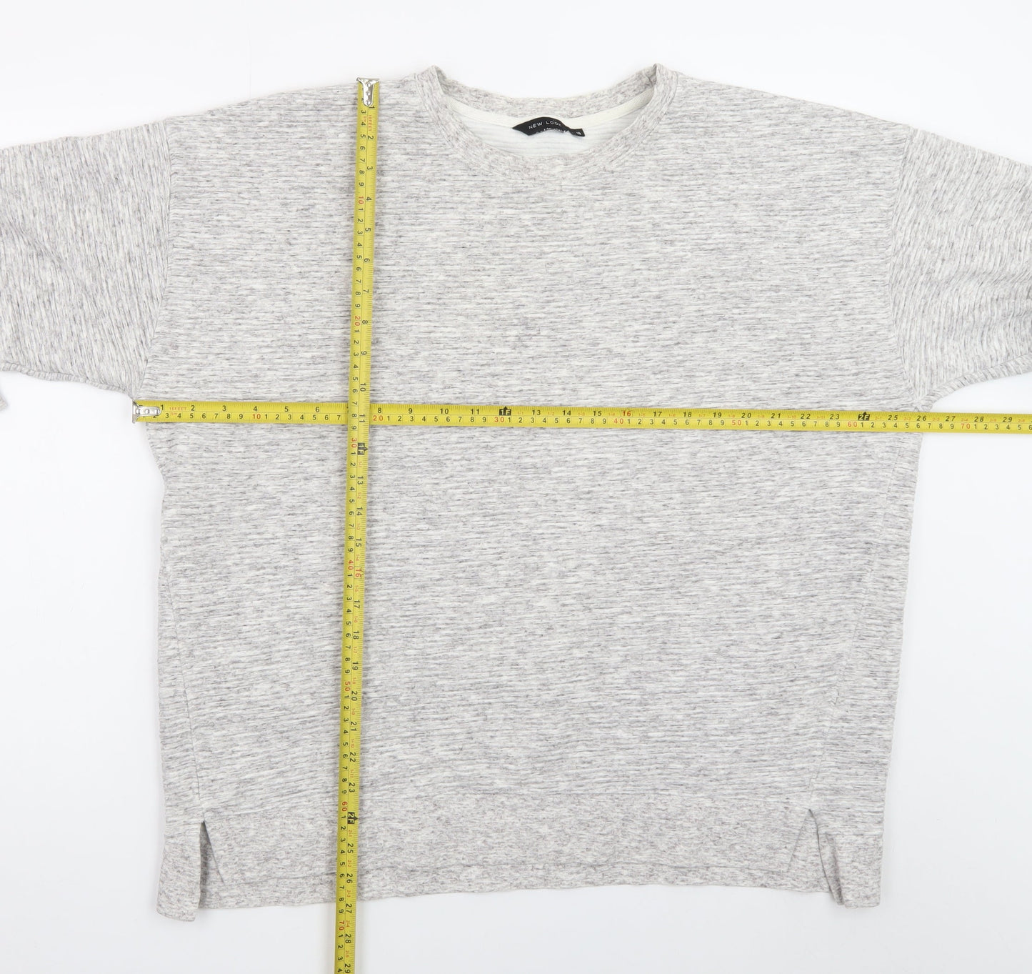New Look Women Grey Long Sleeve Crew Neck Pullover Sweatshirt Size 18