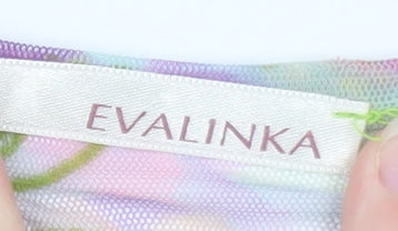 Evalinka Womens Multicoloured Sheer Chiffon Blouse Size 14