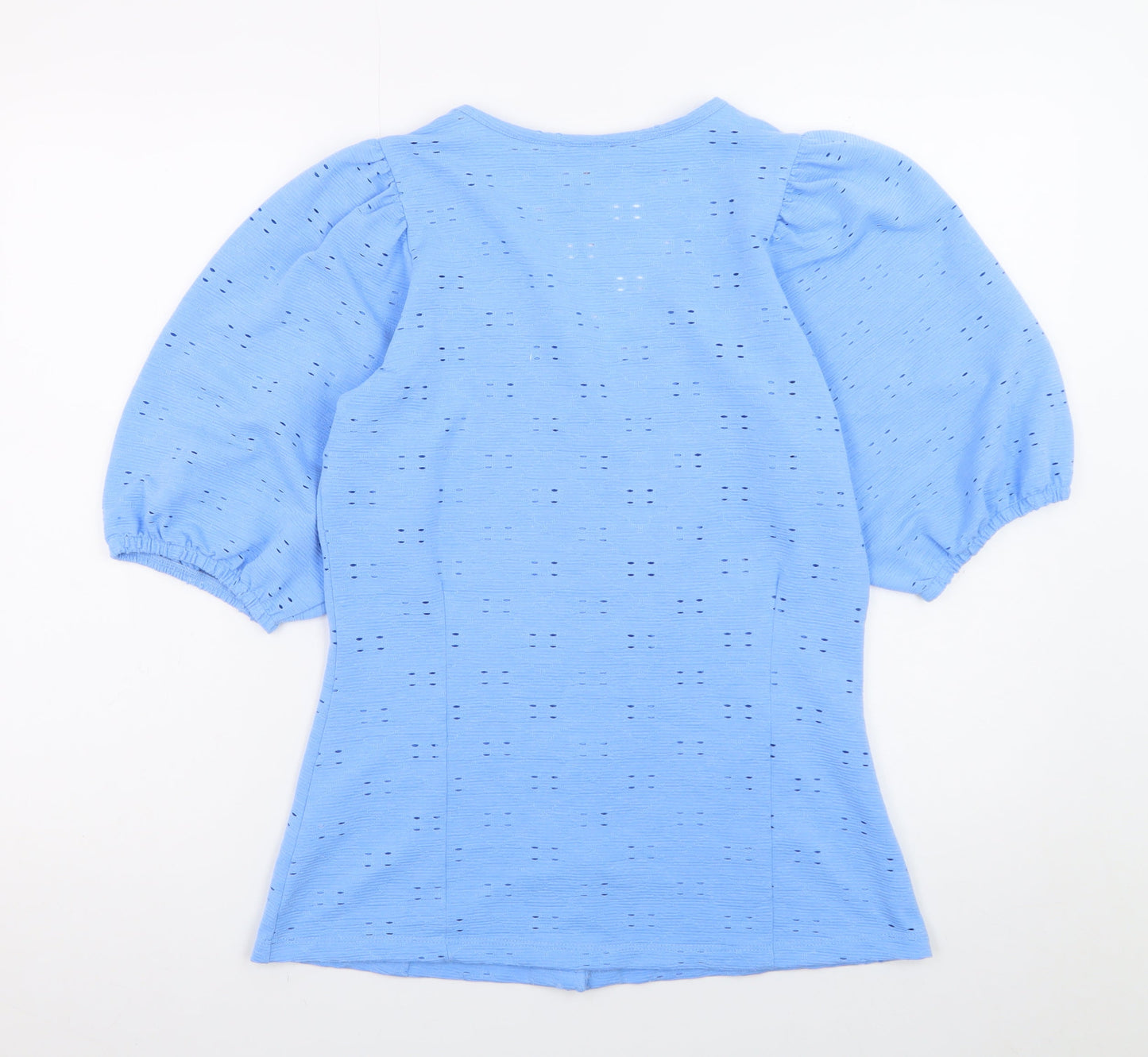 Gallery Women Blue Button-Up Puff Sleeve Blouse UK 10