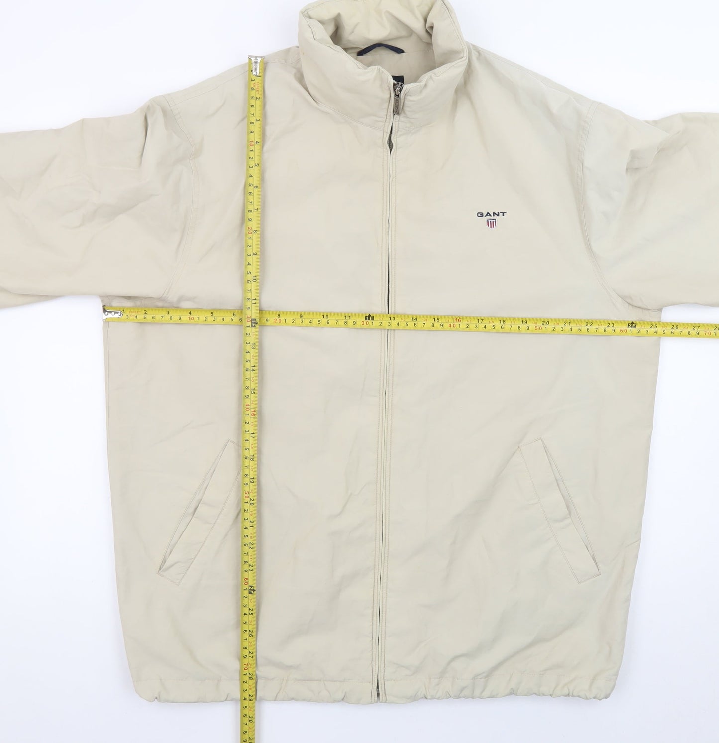 GANT Men's Beige XL Windbreaker Jacket Lightweight Casual