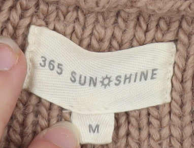 365 Sunshine Women's Beige Knit Cardigan Jumper Size M