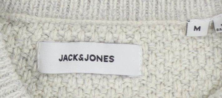 Jack & Jones Women Beige Cable-Knit Crew Neck Jumper M