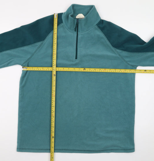 Mountain Warehouse Men’s Green Fleece 1/4 Zip Pullover Sweatshirt L