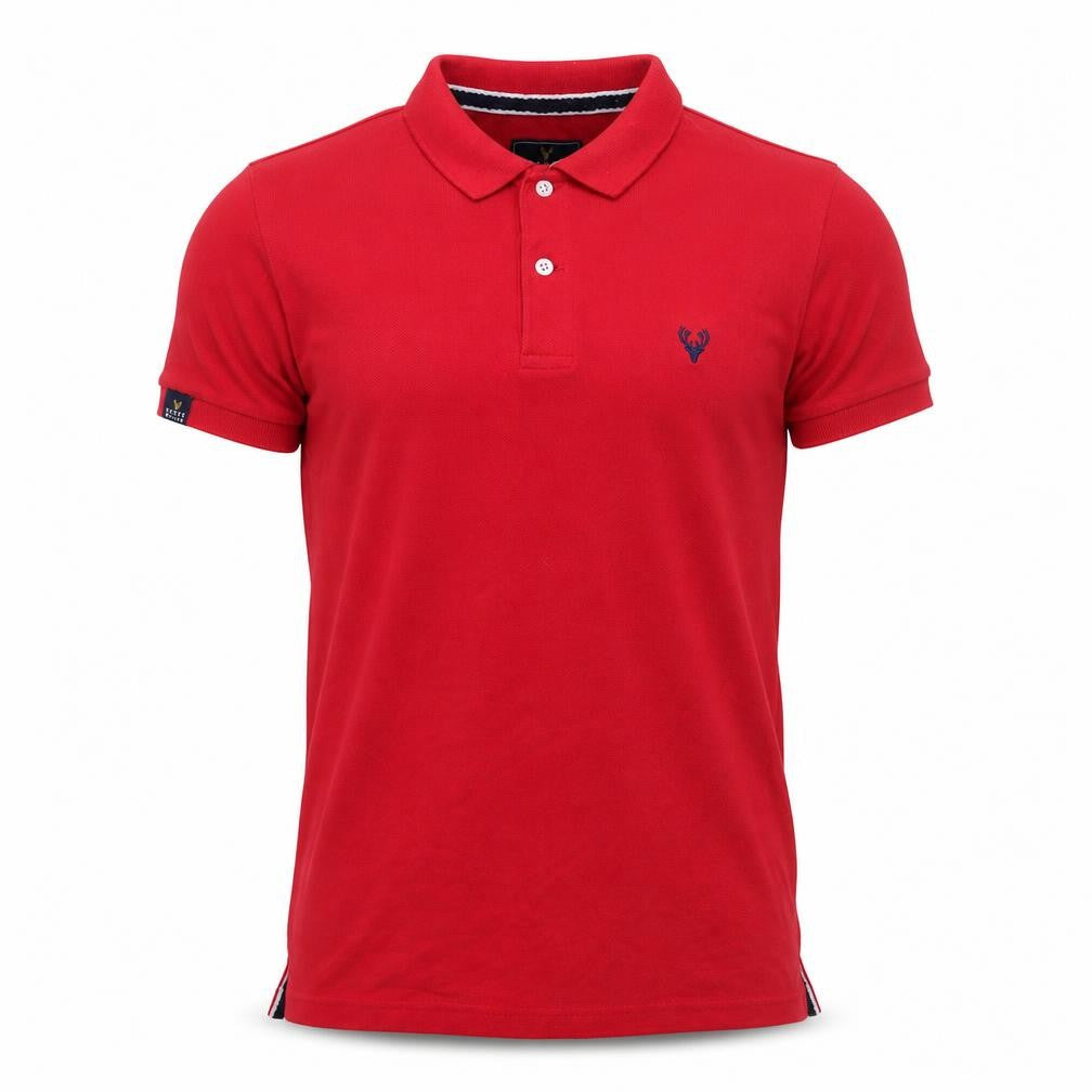 Scott Ellis Men's Red Cotton Blend Polo Shirt XS