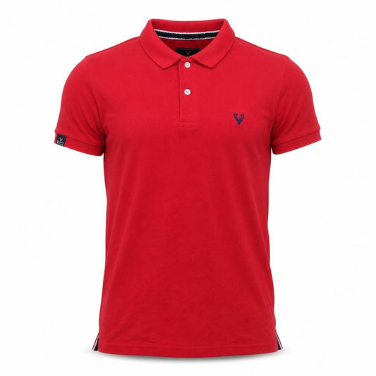 Scott Ellis Men's Red Cotton Blend Polo Shirt XS