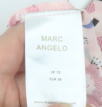 Marc Angelo Womens Pink Floral Chiffon V-Neck Camisole Top Size 10