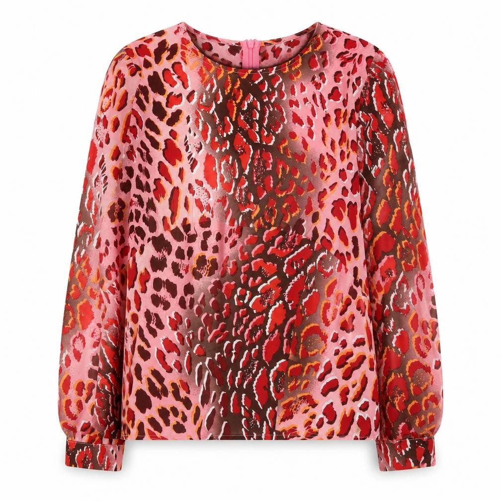 Emily & Me London Women’s Pink Animal Print Blouse Size 12