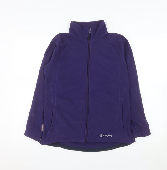 Sprayway Womens Purple Full Zip Fleece Jacket UK 10 Essentials