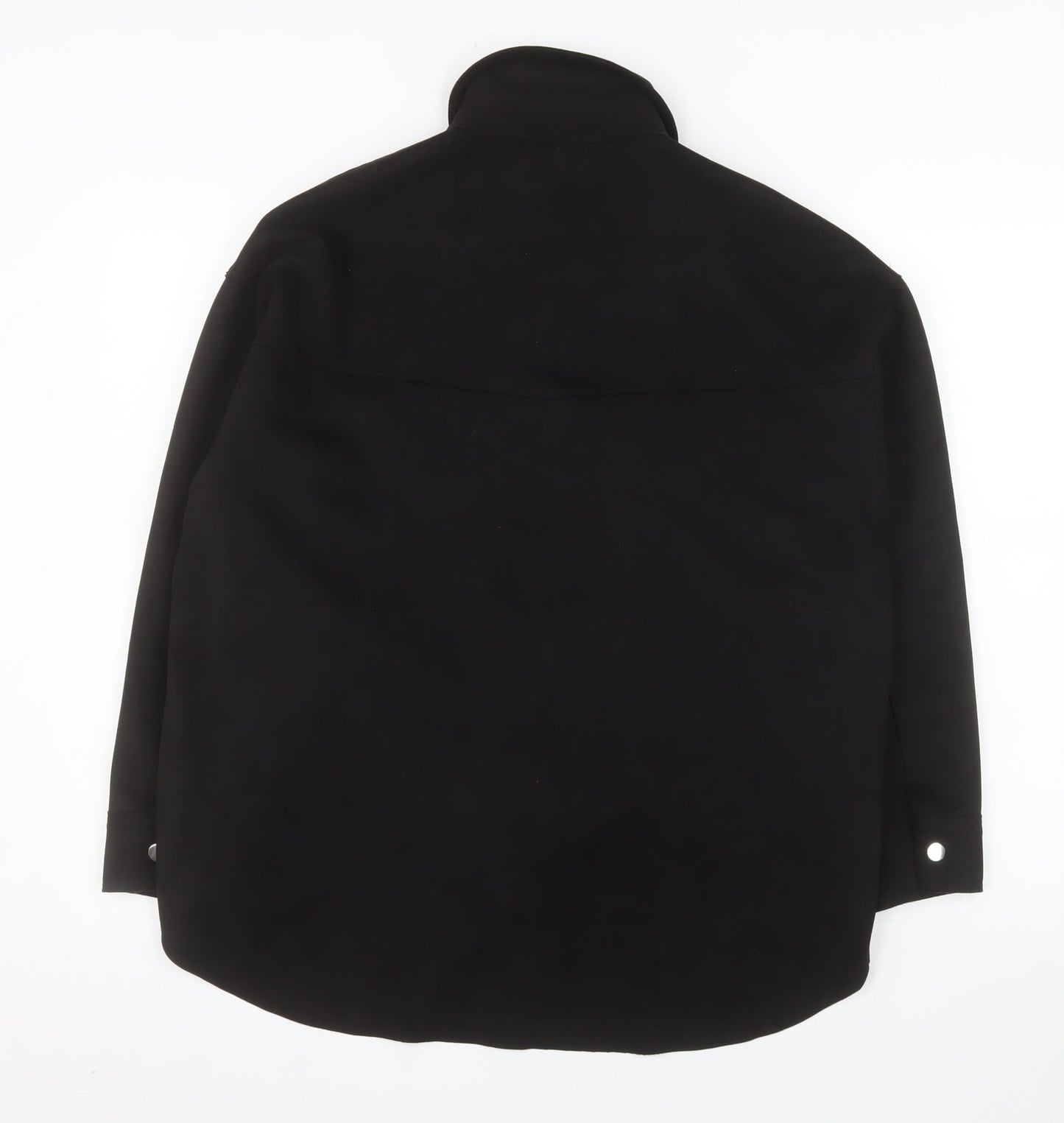 Zara Women Black Softshell Button Jacket Size S Classic Style