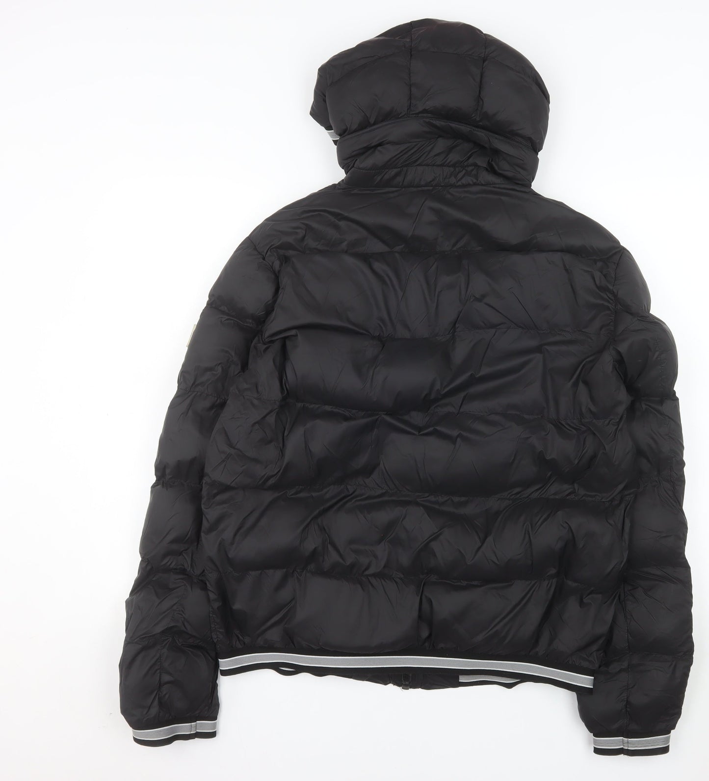 Avenzi Roma Men's Black L Puffer Jacket Hooded Nylon Winter Coat