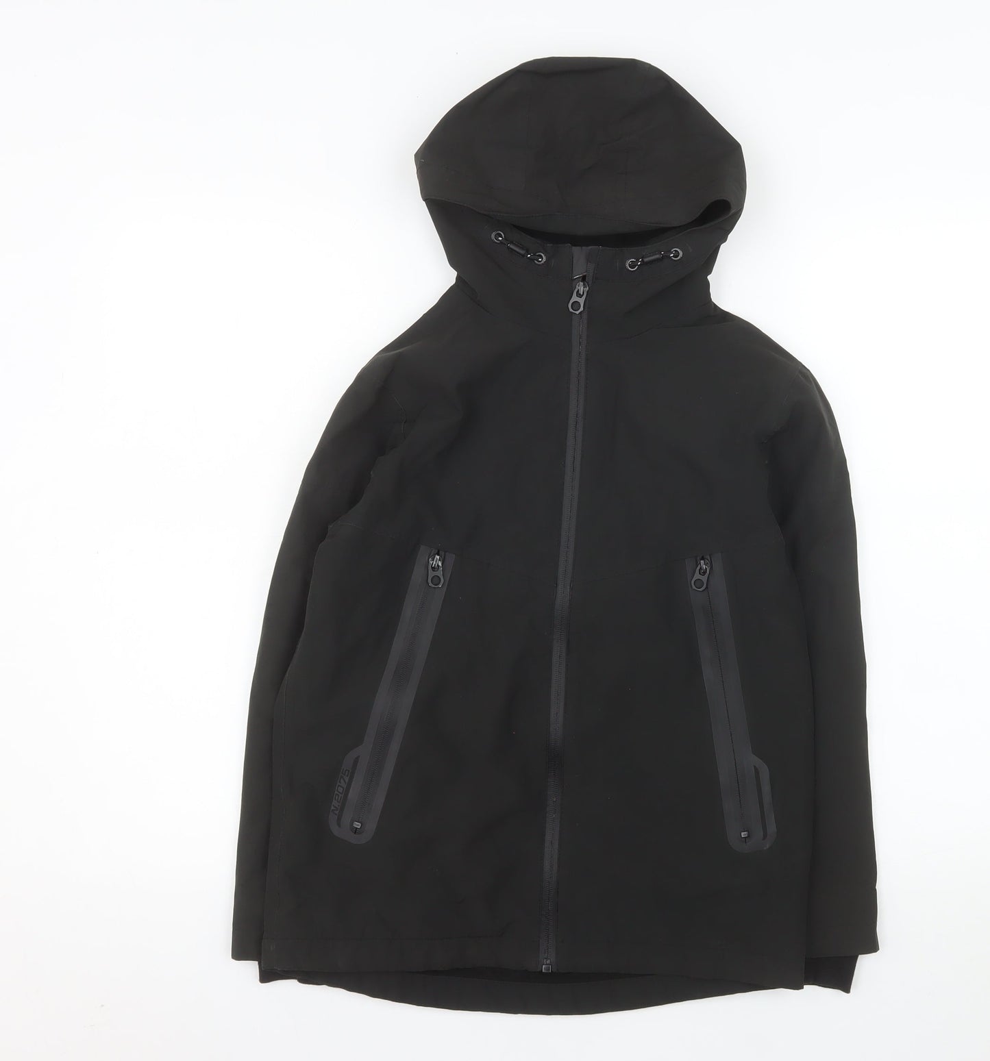 Next Boys Black Hooded Waterproof Parka Coat 10 Years