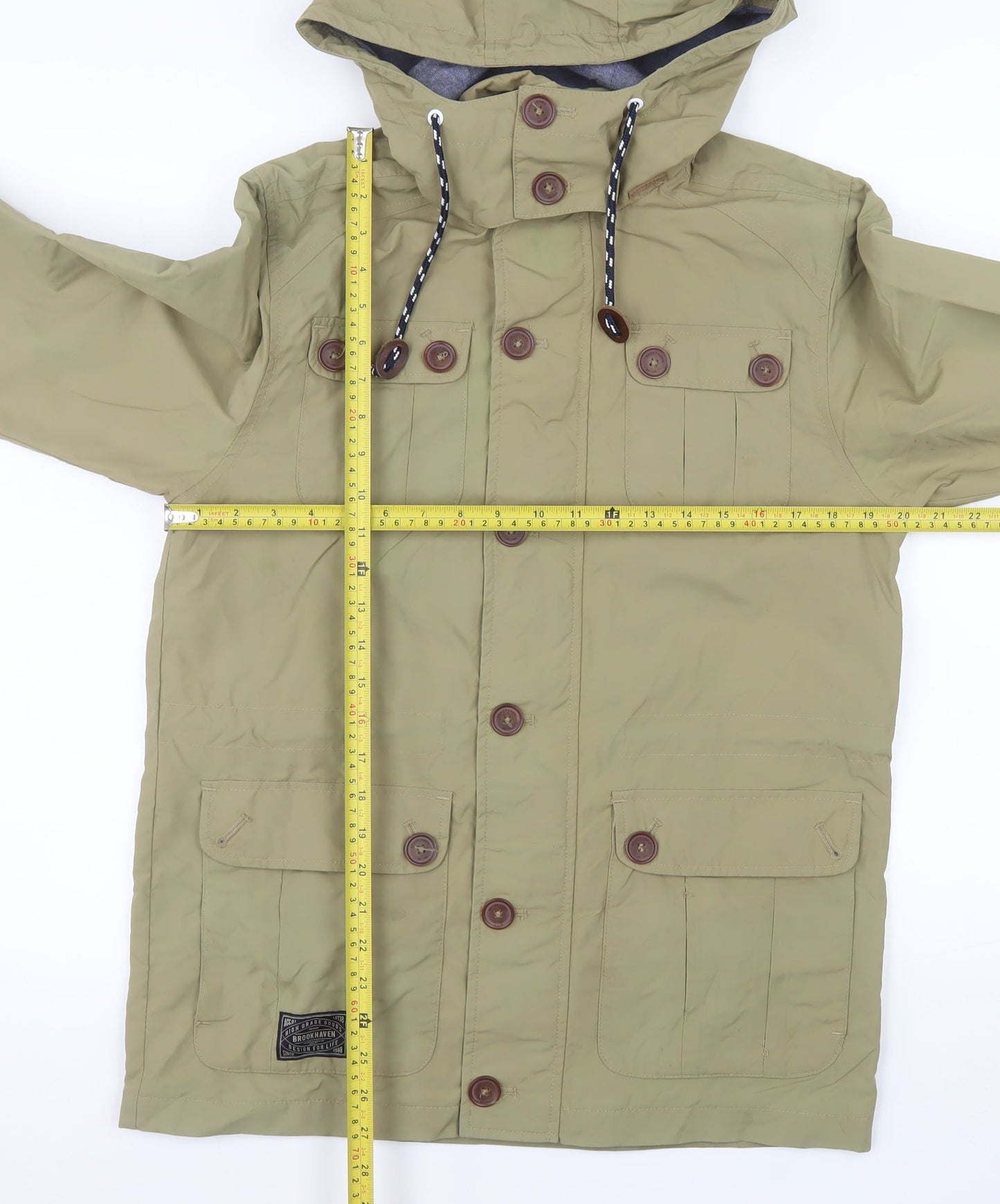 Brookhaven Men's Green Small Hooded Cotton Parka Jacket