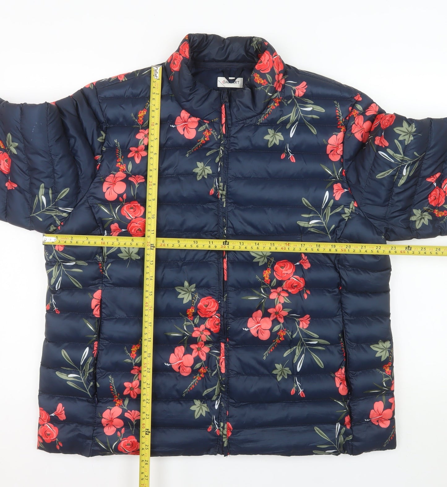 Damart Women's Blue Floral Lightweight Puffer Jacket Size 18