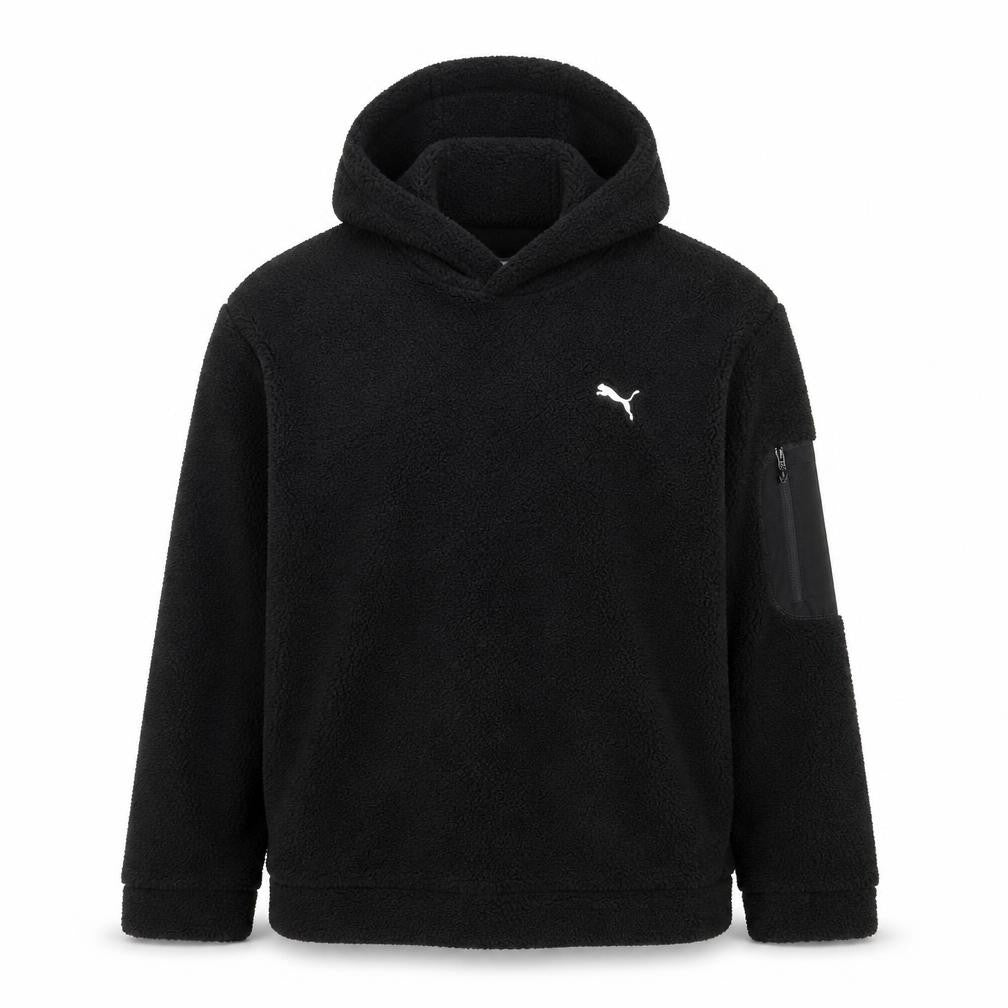 Puma Men's Black Fleece Pullover Hoodie Size M