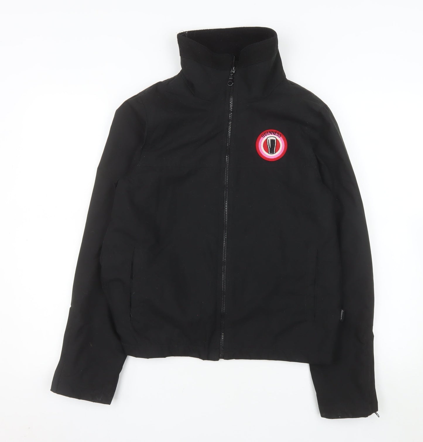 Guinness Womens Black Softshell Bomber Jacket Size 12