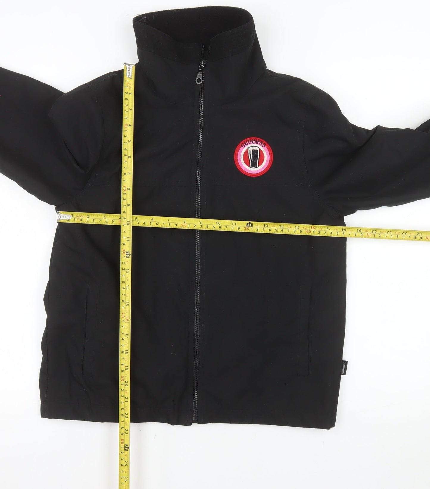 Guinness Womens Black Softshell Bomber Jacket Size 12