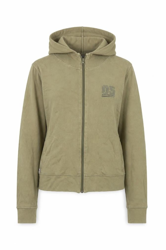 Hooch Women’s Beige Hoodie Jacket Size M Casual Full Zip Cotton