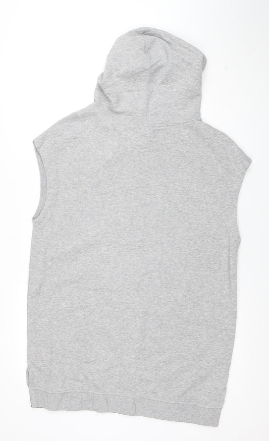 Reebok Men's Grey Sleeveless 1/2 Zip Hoodie Size S