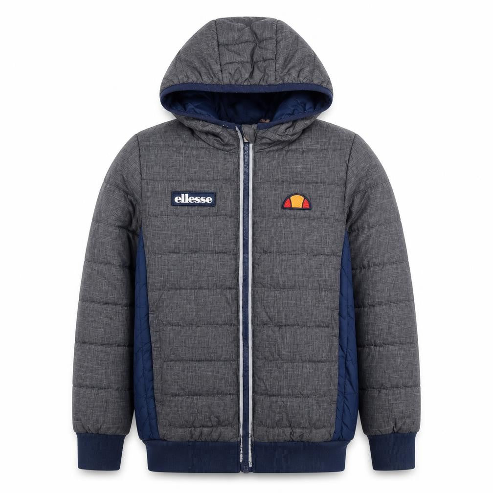 Ellesse Boys Grey Blue Full Zip Hooded Hoodie Jacket Size 6/8