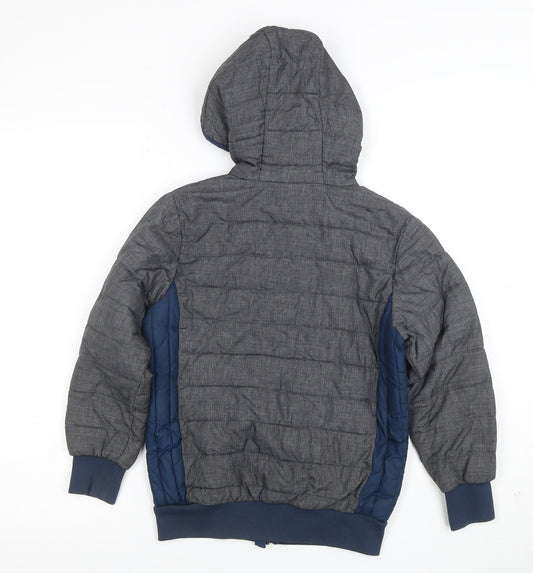 Ellesse Boys Grey Blue Full Zip Hooded Hoodie Jacket Size 6/8