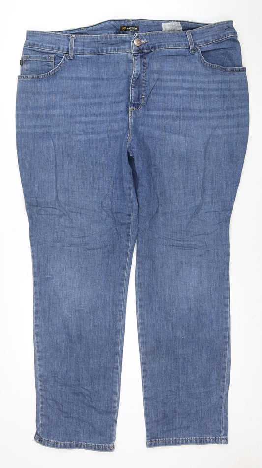 Lee Women’s Blue High Rise Plus Size 22W Straight Leg Jeans