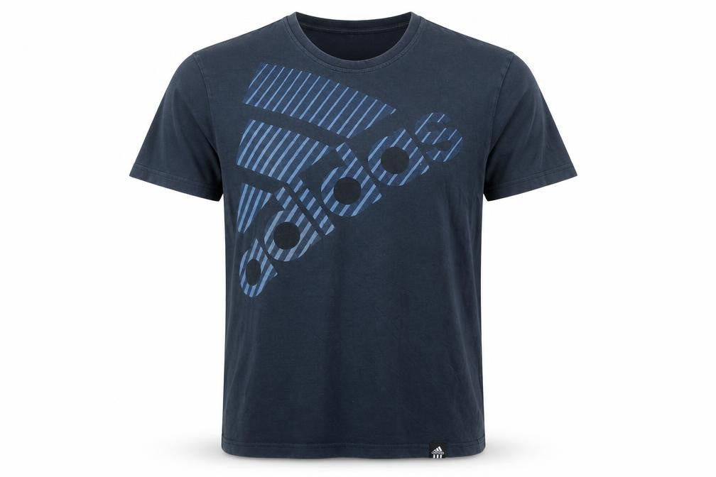 Adidas Men's Blue Graphic Logo Cotton T-Shirt Size M