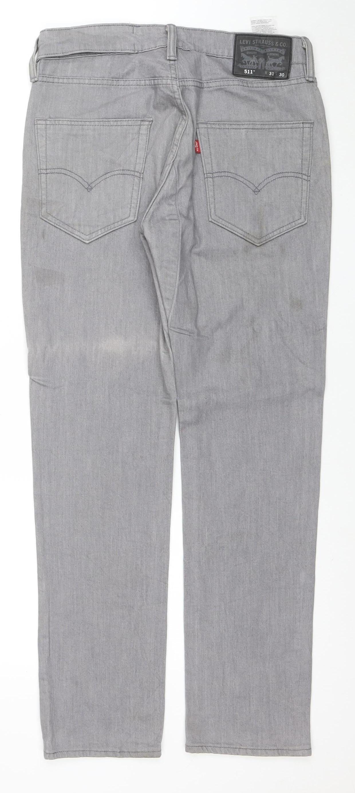 Levi's 511 Men's Grey Slim Fit Straight Jeans W31 L30