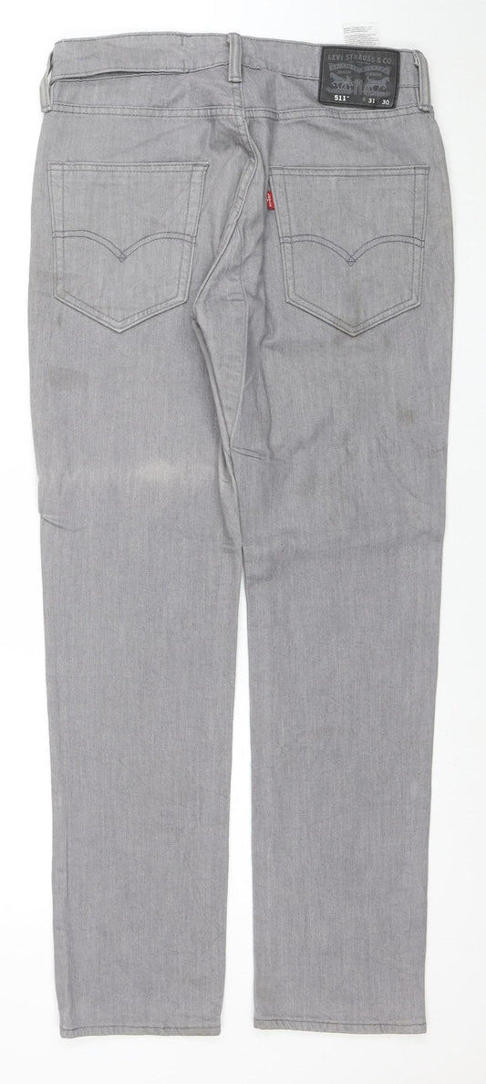 Levi's 511 Men's Grey Slim Fit Straight Jeans W31 L30